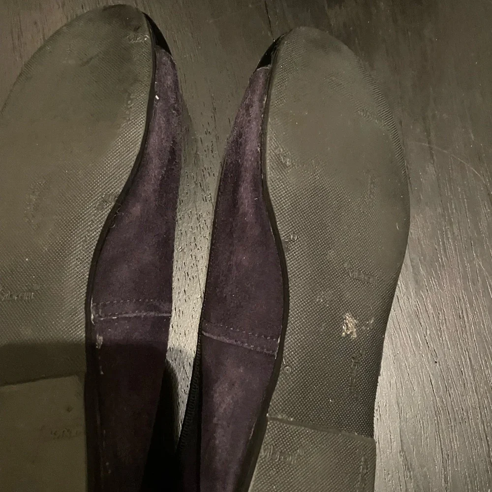Prada Navy Suede Flats Sz 37 - Picture 3 of 6